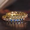 CopperColorful Rainbow Cubic Zircon Promise Rings for Women Gold Color Luxury Trendy Wedding Accessories