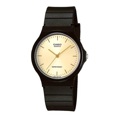 Analogowy zegarek na rękę tani Casio MQ-24-9EL Unisex Złoty pasek uretanowy Import