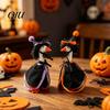 Goose Statue Halloween Dress-up Desk Outfit, Witch Cape And Pointed Hat, Costume Ghost Hoodie, Holiday for 7-Inch