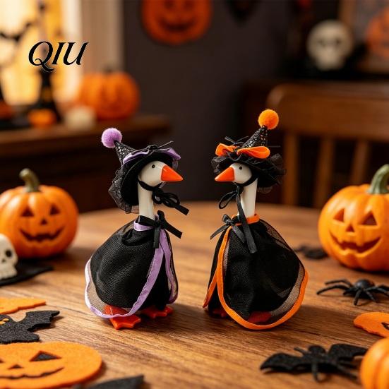 Goose Statue Halloween Dress-up Desk Outfit, Witch Cape And Pointed Hat, Costume Ghost Hoodie, Holiday for 7-Inch
