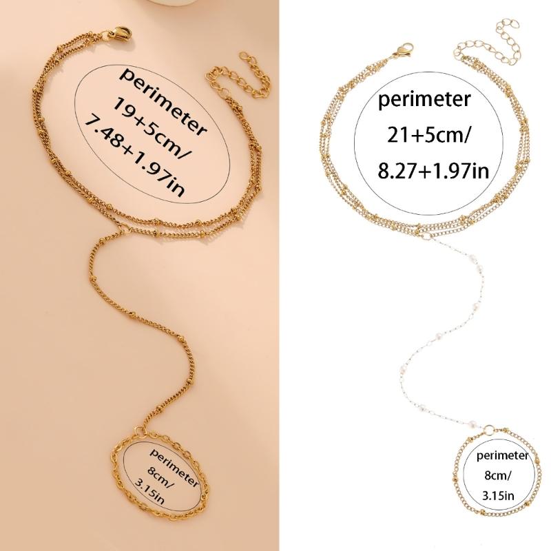 Unique Women Multilayer Rings Chain with Finger Linked Bracelet Stylish Chain Bracelet Suitable for a Fashionable Look