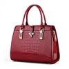Women's One Shoulder Bag Bright Leather Crocodile Texture PU Leather Portable Women's Bag One Shoulder Diagonal Large Capacity Women's Bag