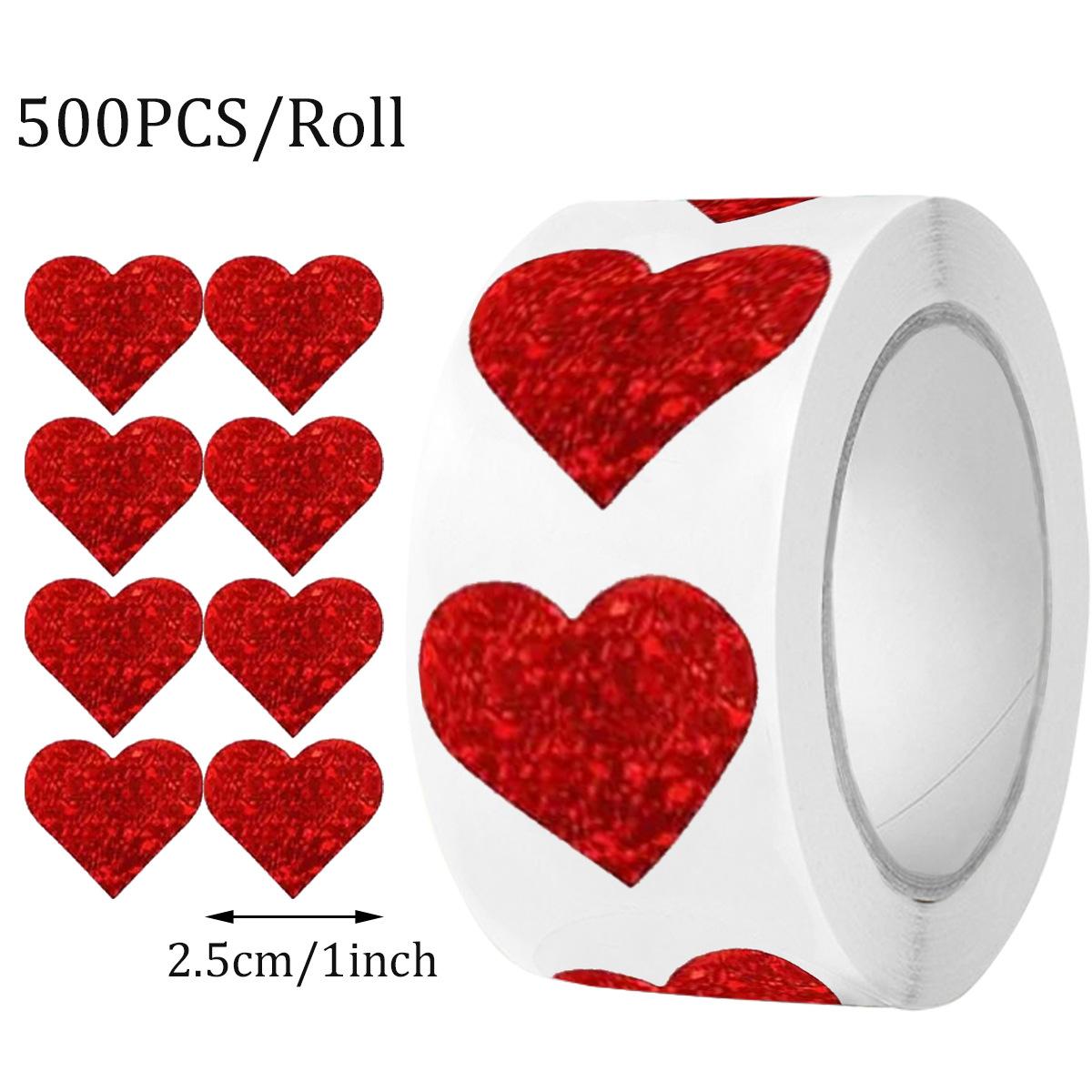 

500Pcs Red Pink Heart Stickers for Valentines Day Wedding Gift Packing Bag Packaging Labels Love Scrapbooking Diy Stickers