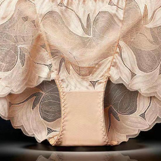 Women Panties Mid Waist Stretchy Seamless Quick Drying See-through Lace Sexy Ladies Boyshorts Briefs Underpants Daily