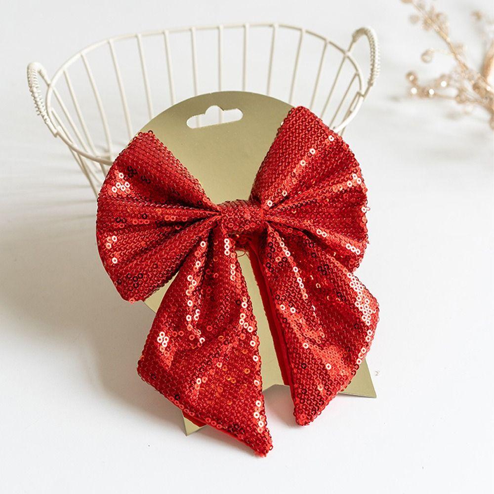 Cartoon Sparkling Glitter Christmas Bow DIY Merry Christmas Decorations  Home Xmas Decor