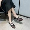Fashion Grid Air Mesh Flat Ballets Shoes Ladies Barefoot Lace Mary Janes Women Buckle Strap Loafers Breathable Cut-Out Mocasines Mujer