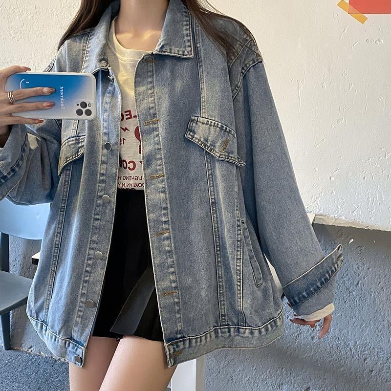 2024 Spring/Autumn Women's Harajuku BF Style Loose Denim Jacket
