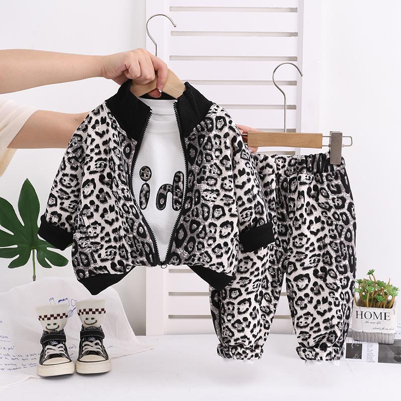 

Комплект из 3 предметов с длинным рукавом для мальчиков, Детский модный комплект для возраста 0-5 лет, Осенняя детская повседневная одежда S чёрный