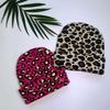 Fashion Winter Leopard Print Jacquard Knitted Hat Brimless Warm Cold Hat Fleece Thickened Versatile Wool Hat