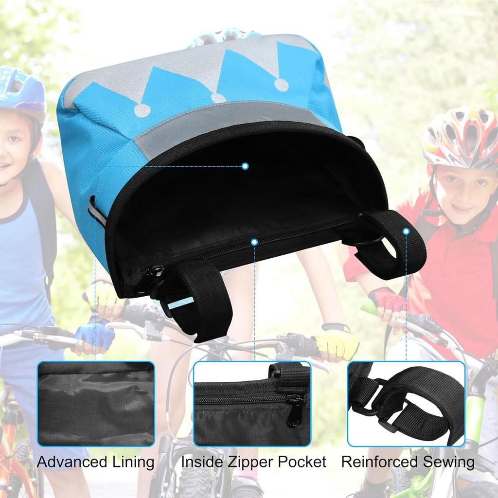 Bicycle Handlebag Multifunctional Bicycle Basket Kids  Riding Storage Hanging Bag Large Capacity Bike Storage Front Tube Bags