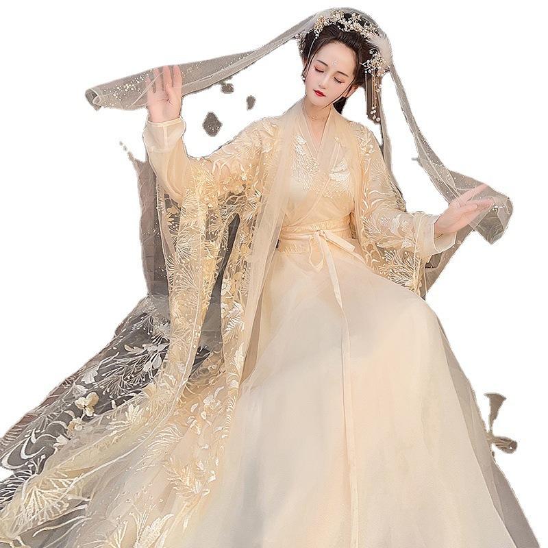 Yuechan's New Wei and Jin Chinese Style Suit, Spring and Autumn Fairy Energy Improvement, Ancient Costume Court Style