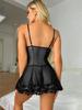 V-neck Lace Patchwork Camisole: Sexy, See-through European/American Style Lingerie & Pajamas