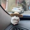 New Cute Eating Straw Hat Hamster Car Accessories Car Toy Center Console Decoration Car Interior Decoration Pendant