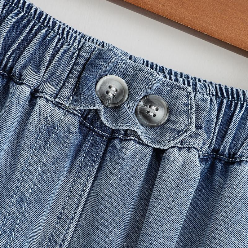 MOJTA Women Spring Autumn Plus Size Casual Loose Pants Hight Waist Jeans