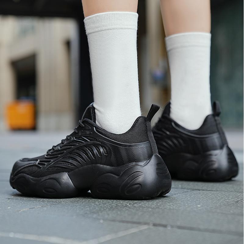 New Men's Casual Sports Running Shoes Basic Versatile Fashion Chunky-sole Sneakers Breathable Mesh Upper Design for Comfort