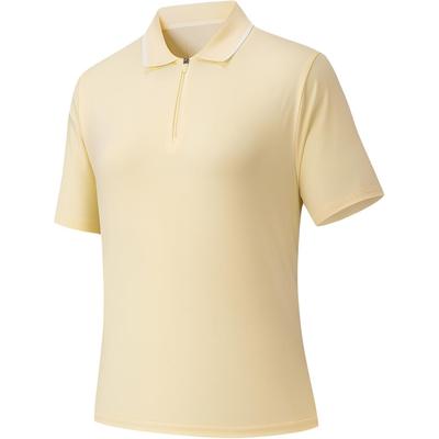 Loose Fit Breathable Solid Color Short Sleeve Polo Shirt Women Tops 162627122-2