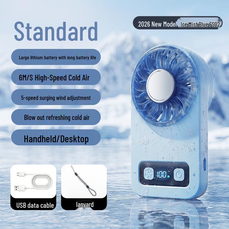 Ice Pack Portable USB Handheld Fan - Strong Wind Cooling for Outdoors Handheld Fan