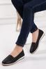 Women's Flat Shoes Black Genuine Leather Ballerinas