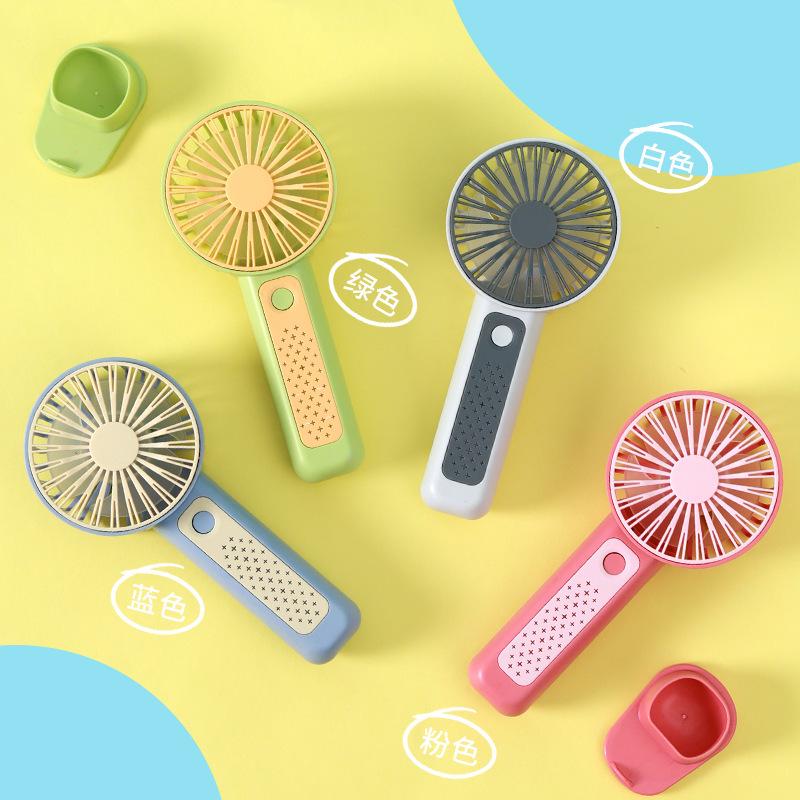 2026 Rechargeable Handheld Mini Fan with USB and Three-Speed Base - Customizable Logo Gift