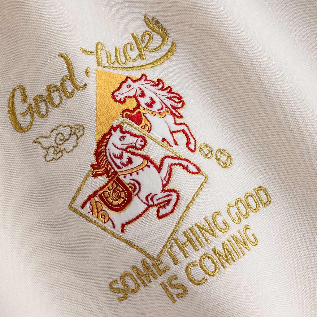 Anta Good Things Happen Outdoor Casual Trendy Versatile Letter Print Hoodie Men hoodies Milk-Salt-White 152618707S-2