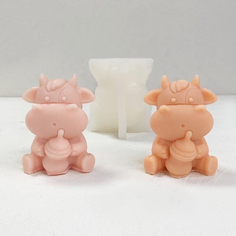 3D Kuh Kerzenformen Milchkuh Silikonformen Tier Tonformen Duftkerzen Gussformen für Kuchendekorationen