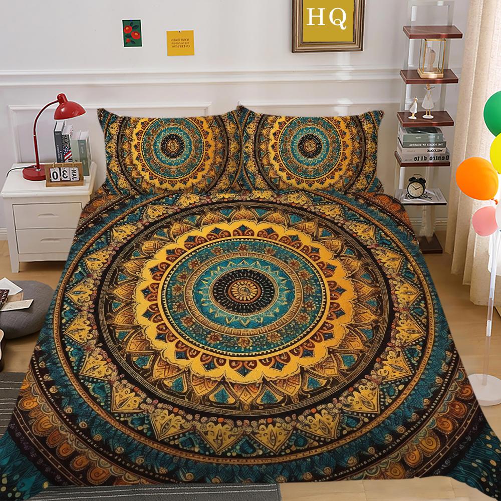 Cuverturi de pat cu mandala Decorare dormitor Seturi de pat la modă Cuverturi de pat din microfibră de dimensiuni complete Costume de pat pentru bărbați
