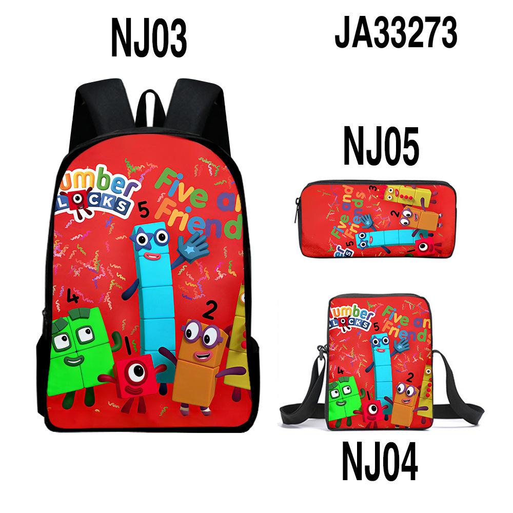 Digital building block backpack, animation primaryschool third and fourth grades light burden reduction, primary and secondary school students storage