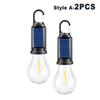 Solar Powered LED Camping Lamp USB Charging LED Lighting Lantern Waterproof Portable Handheld Lamp 100LM for Outdoor BBQ Camping