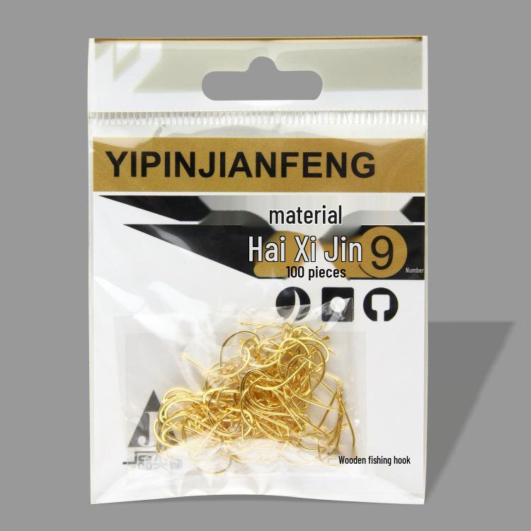 Golden Sea Barbless Fishing Hooks - 100-Piece Japanese Sharp Point Set Golden Sea 9#