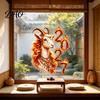 Lively New Year Party Decor Chinese Window Sticker, 2027 Goat Static Clings, Festive Glass Surface Adornment Reusable Lunar Xmas for Home Shop