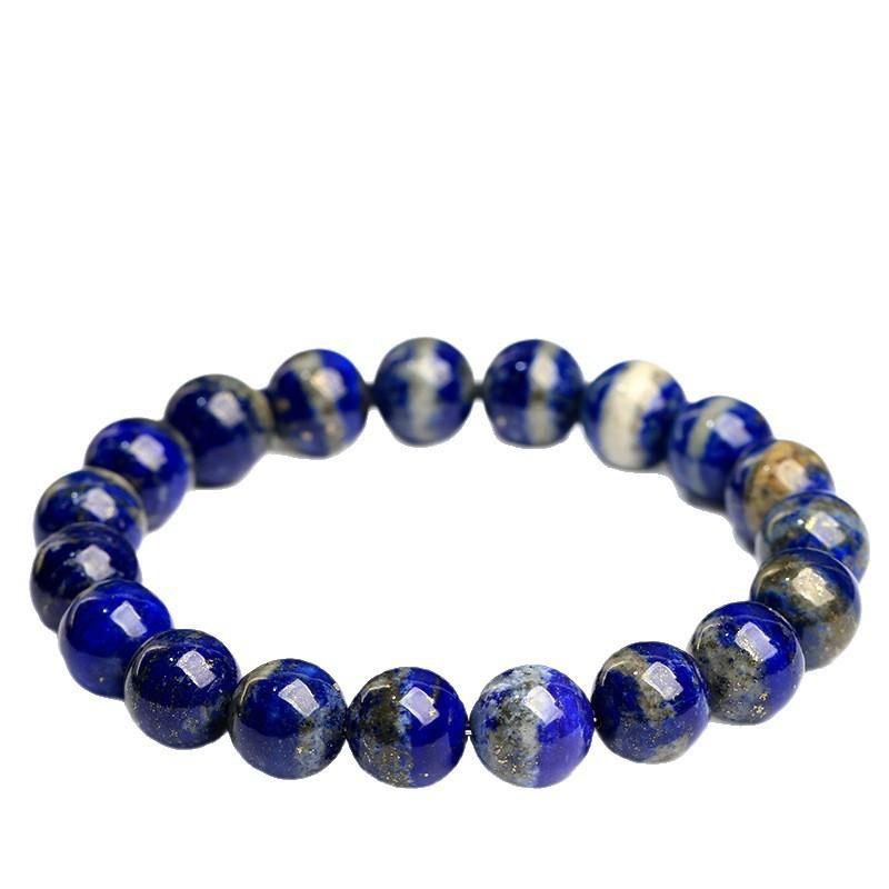 Hongchu Crystal Natural Blue and White Porcelain Lapis Lazuli Round Bead Bracelet Natural Lapis Lazuli Bracelet