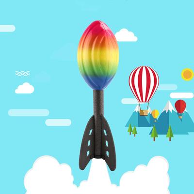 28x18cm Regenbogen Mini Rakete Weichschaum Wurfspiel für kompetitiven Outdoor-Spaß Perfektes Spielzeug Sportgeschenk für Kinder Überall