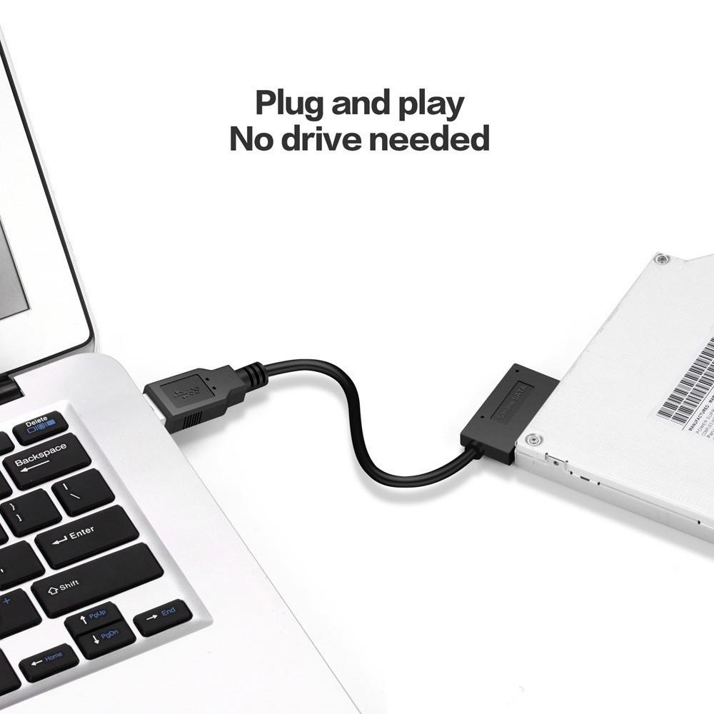 USB 2.0 USB to SATA Cable USB 3.0 Optical Drive Adapter CD DVD ROM Cable Optical Drive Replacement