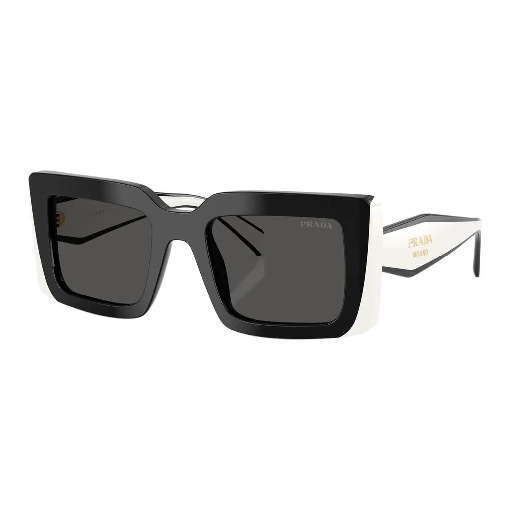 Prada Logo Acetate Square Sunglasses Women sunglasses Black White PRD01S20G08Z