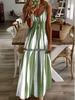 2023 Women's Summer Cross-Border Fashion Loose Color Block Camisole Dress