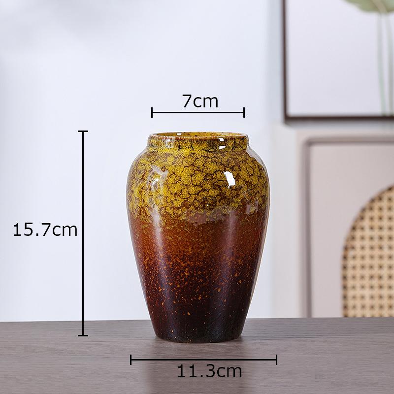 Retro Painted Ceramic Vase Classical Porcelain Plant Pots Table Decoration Flower Arrangement Floral Vases Room Aesthetic Decor