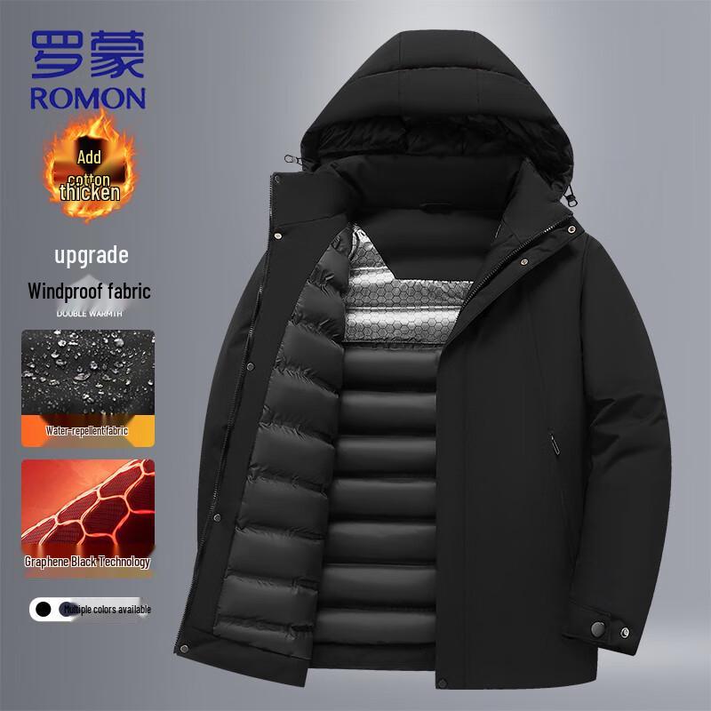 

ROMON Men s Graphene Hooded Padded Jacket XL