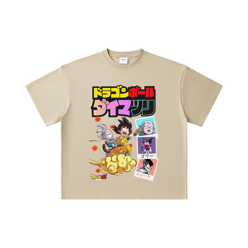 260 GSM Double Yarn 32 Count 100% Cotton Dragon Ball V34 Daima Print Unisex Heavy Cotton T Shirt