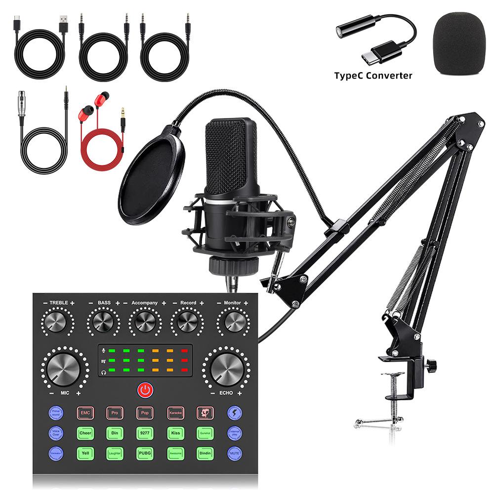 X1 Large Diaphragm Microphone & Sound Card Set with Boom Arm for Streaming