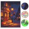 Halloween Diamond Painting Kit Witch Pumpkin House Night Scene Handmade Diy Painting Home Decoration Painting