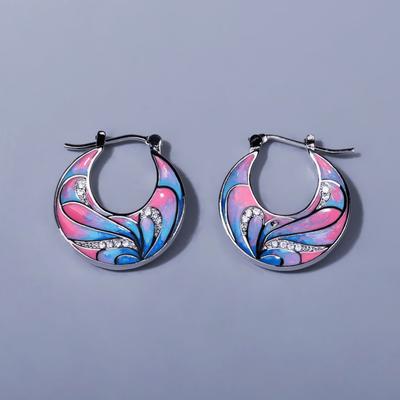 Eleganti orecchini da donna Orecchini pendenti con fiori Gioielli di moda Orecchini da donna dipinti a smalto fatti a mano Gioielli Regali di Natale