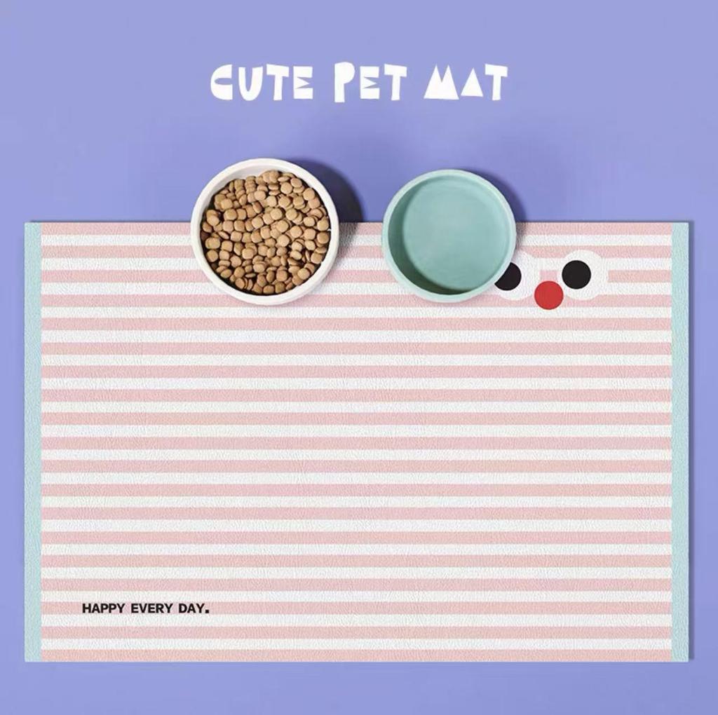 Cat & Dog Feeding Mat: Absorbent, Non-Slip Placemat - Easy Clean, Stain Resistant with Cartoon Design