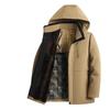 Autumn and Winter Hooded Can Be Removed Middle-aged Men's Business Thickened and Velvet Warm Cotton-padded Clothes