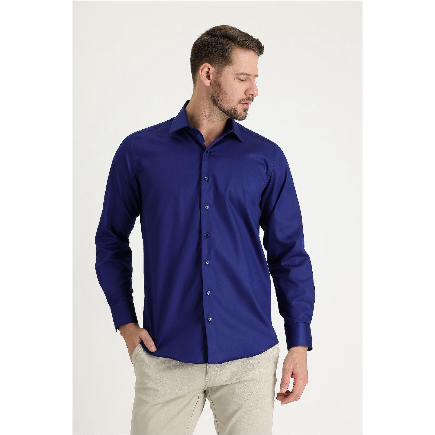 

Классическая хлопковая рубашка с длинным рукавом без железа S бездна