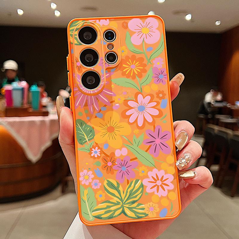 Magnetic For Magsafe Case For Samsung Galaxy S26 Ultra S25 Edge S24 Plus S23 FE S22 A17 A54 A55 A56 A57 5G Pink Lily Daisies Floral Cover