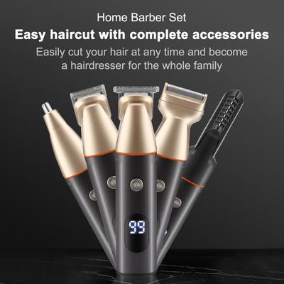 5IN1 Men " S Hair Clipper Set Beard Shaver Electric Body Hair Trimmer Nose Trimmer Haircut Kit