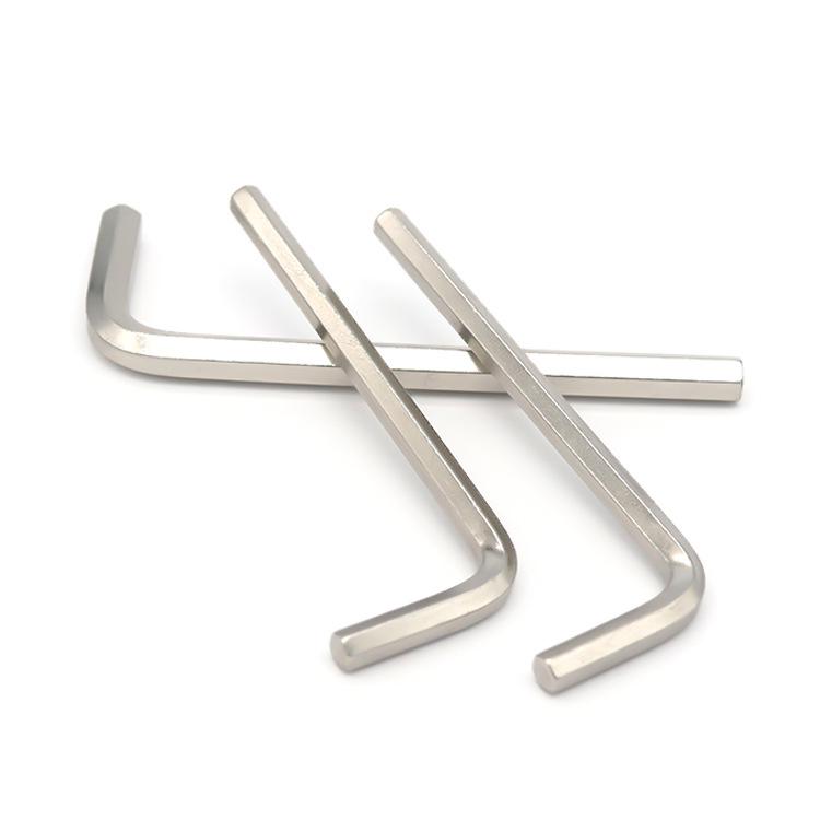L-Shaped Nickel-Plated Allen Wrench Set: Single Hex Key in Sizes 1.5/2/3/4/5/6/8mm with Inner Hexagon Screwdriver.