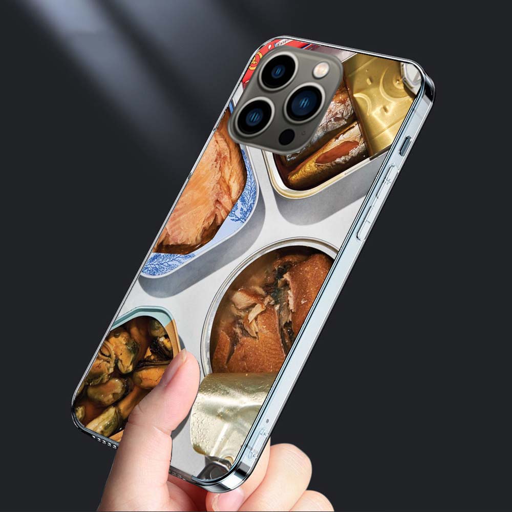 Sardinen Dosen Handyhülle Für Iphone 16E 15 Pro 14 Plus 17E 16 17 Pro Max Air 11 12 13 Mini Stoßfest Capa Niedliche Abdeckung TPU C