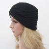Wintermützen für Damen, häkeln, Twist-Cap, einfarbig, Turban-Hut, lässig, warm, gestrickte Wollmütze