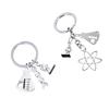 Scientific Microscope and Flask Keychain Set Accessory for Science Enthusiasts and Students Sturdy Alloy Materials